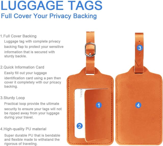 Thumbnail 2 de flintronic Étiquettes de Bagage 2PCS Orange