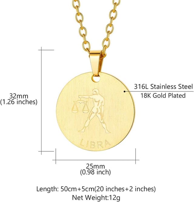 Detalle 2 de Custom4U collier signe astrologique acier