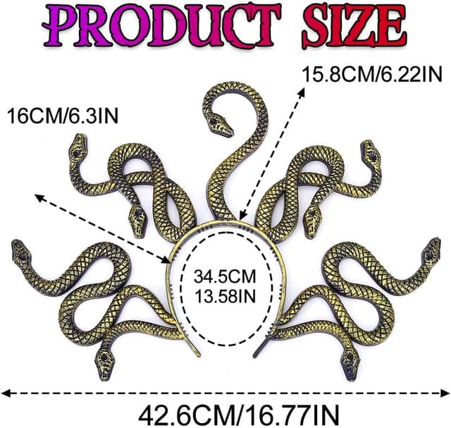 Thumbnail 6 de Zoestar Medusa snake headband for Halloween