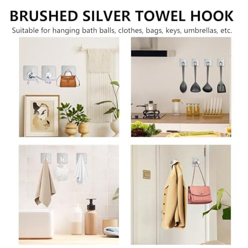 Thumbnail 5 de Z-TIISON Adhesive Towel Hook 8-Pack for Bathroom 🪝