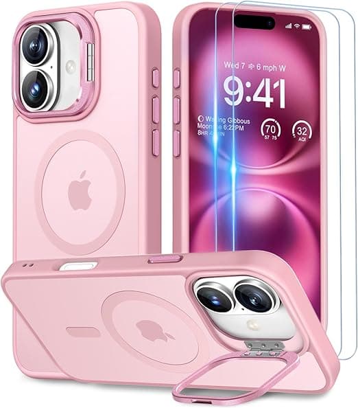 Detalle de Beeasy Funda iPhone 16 MagSafe, Grado Militar, Rosa