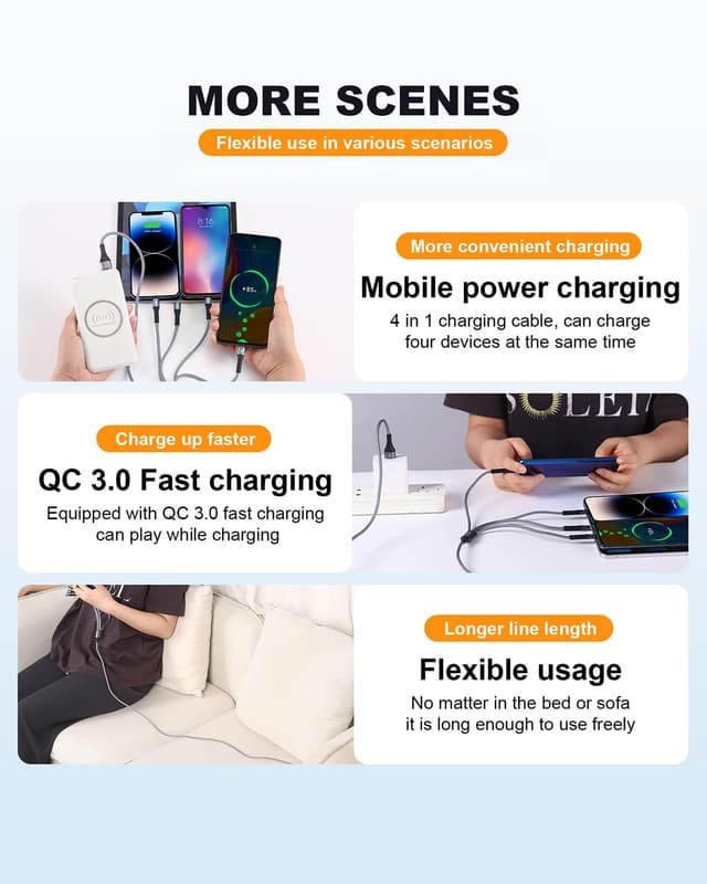 Thumbnail 5 de SIQIWO USB Typ-C Kabel 1,2 m mit QC 3.0