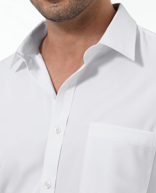 Detalle de siliteelon Herren Hemden Bügelfrei Regular fit – Langarm-Oberhemd unifarben mit Stretch