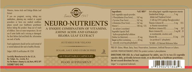 Thumbnail 1 de Solgar | Neuro Nutrientes 🌿 Vitalidad y Enfoque en Cápsulas