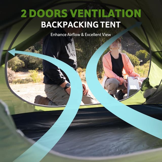 Detalle de Naturehike Bleik Ultralight – Tenda a cupola impermeabile PU 3000 mm per 2-3 persone, ultraleggera