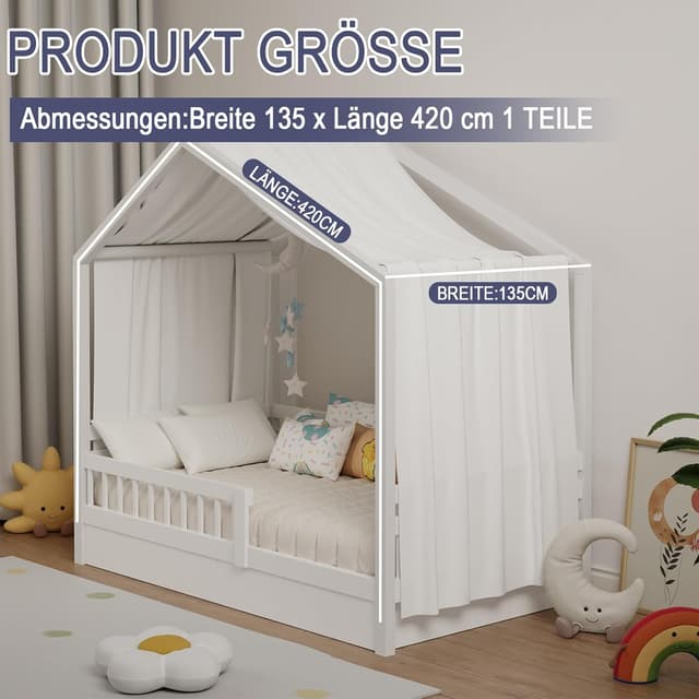 Detalle 2 de Zdada Hausbett Himmel Baumwolle Musselin, 135 x 420 cm