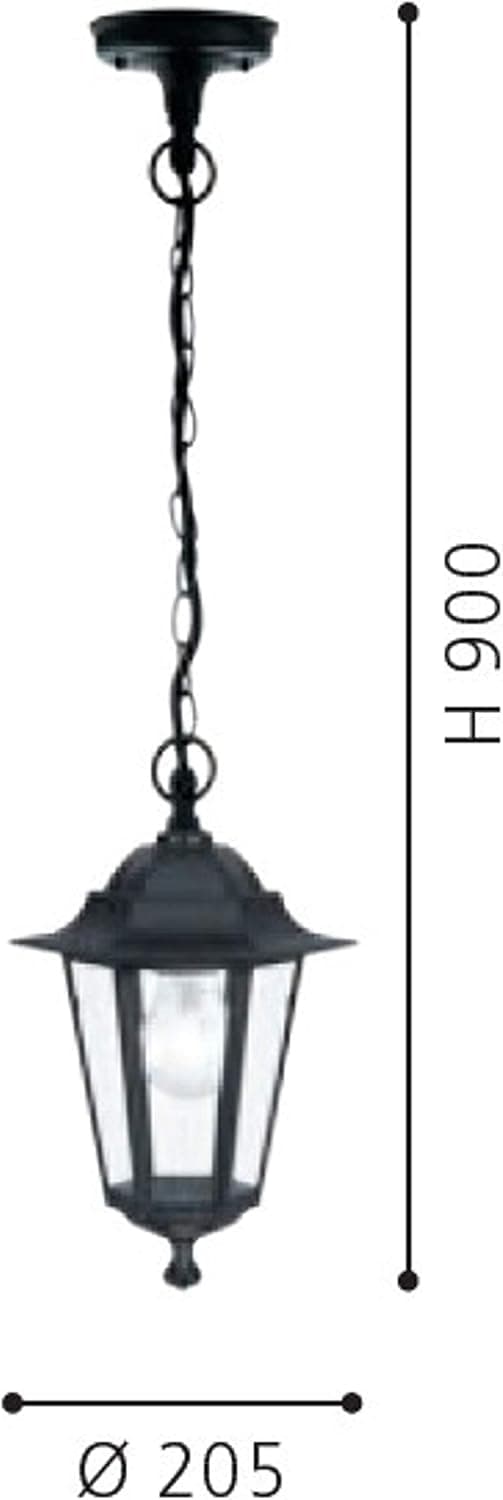 Detalle 2 de EGLO Laterna 4 Lámpara colgante exterior de aluminio y cristal