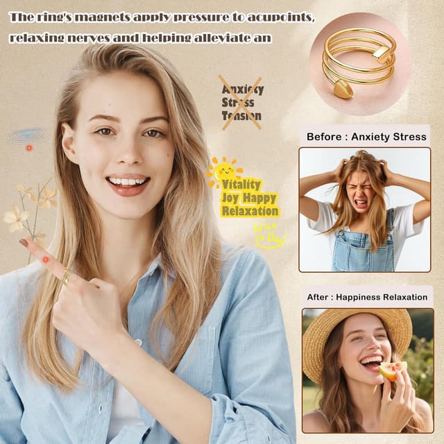 Detalle 2 de Zecimi Magnetring Silber: Anti-Stress- und Vital-Ring mit verstellbarer Öffnung