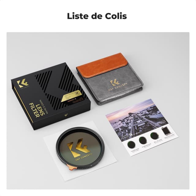 Thumbnail 6 de K&F CONCEPT Filtre 82 mm 2 en 1 Black-Mist 1/4 + ND variable ND2-32 (sans croix)