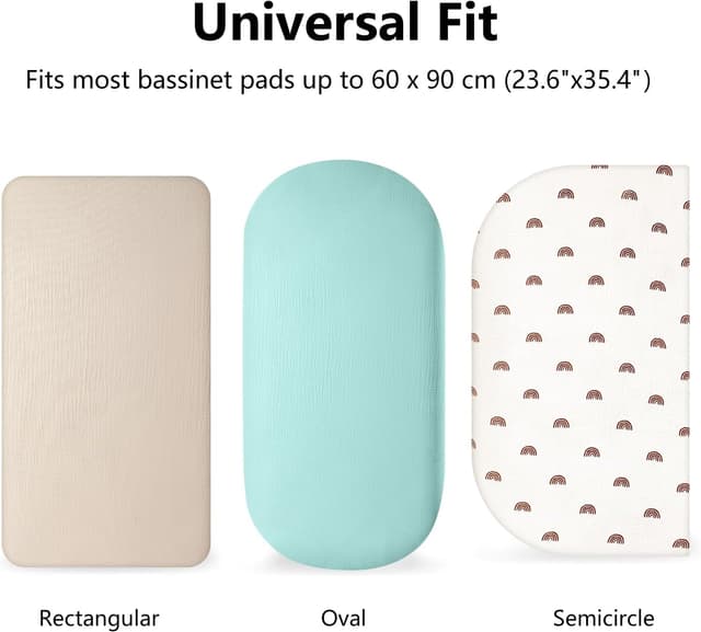 Detalle 2 de Peepeemax Musselin Spannbettlaken für Beistellbett (90x55 cm) – 2er Pack, braun