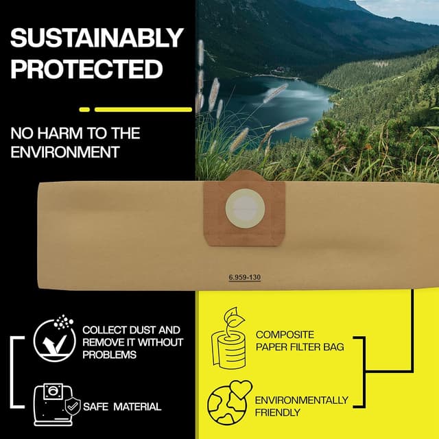 Detalle de Bolsas para aspiradora Kärcher WD3, paquete de 10🧹