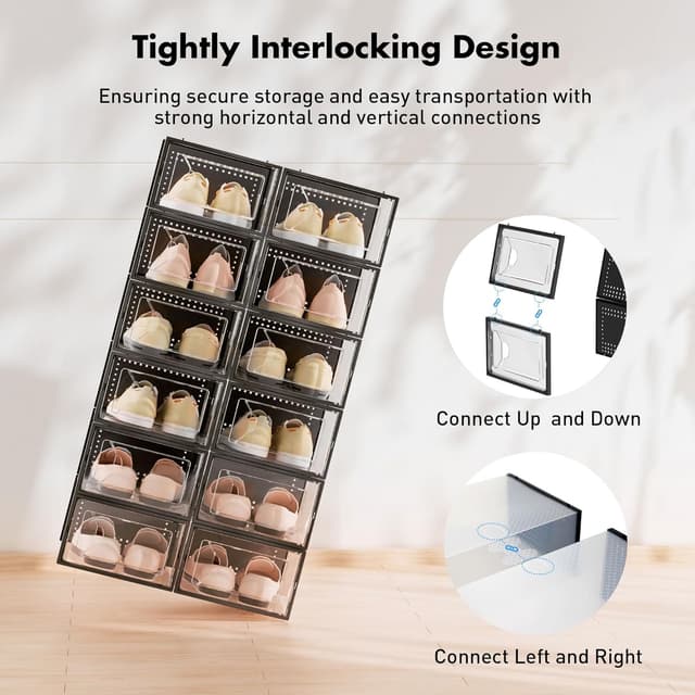 Detalle de Foluck Shoe Storage Box 15-Pack for Sneakers