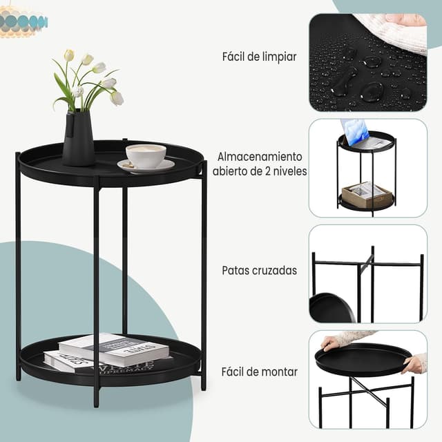 Thumbnail 5 de WOLTU BTS17sz mesa auxiliar redonda 44 cm