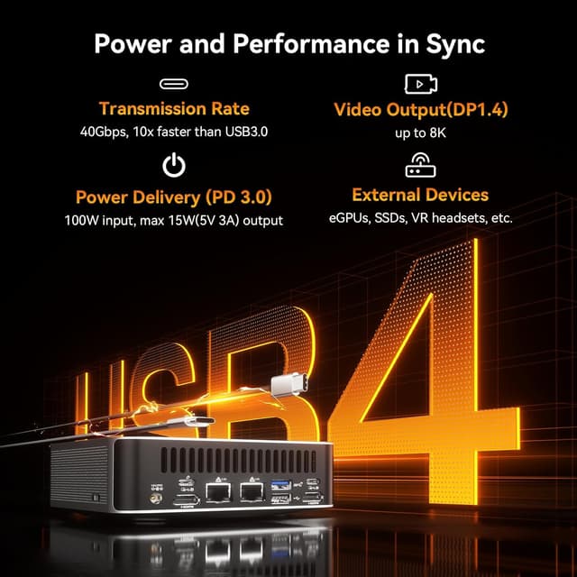 Detalle 2 de GEEKOM A8 Max Mini PC (Windows 11 Pro) with AMD Ryzen 7 8745HS, 16GB DDR5, 1TB PCIe SSD