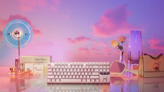 Detalle 2 de Cherry MX 8.2 TKL Wireless Mechanical Gaming Keyboard (Pink, MX2A Brown Switch)