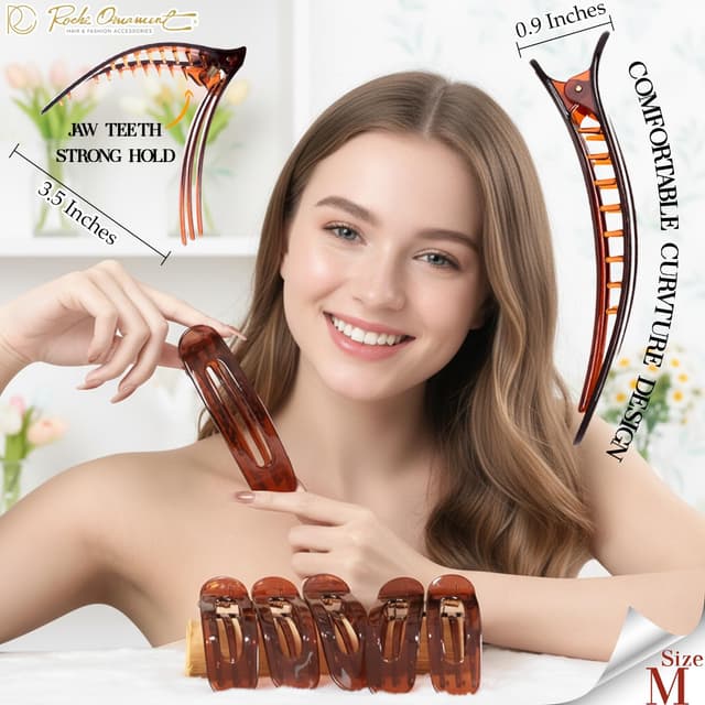 Detalle 2 de RC ROCHE Libellenspangen 6er Medium Braun