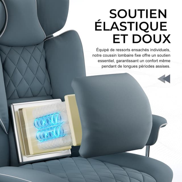 Detalle 2 de GTPLAYER Sedia Gaming Ergonomica reclinabile con poggiapiedi, schienale regolabile e supporto lombare