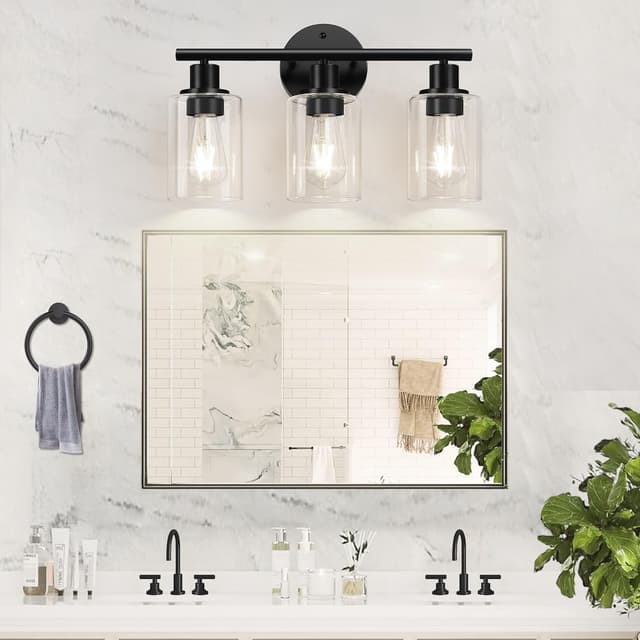 Thumbnail 4 de Zarbitta 3-Light Black Vanity Light 17.23