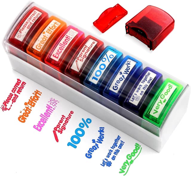 Imagen de Newthinking Teacher Stamps 8 Pack self-inking en OfertitasTOP