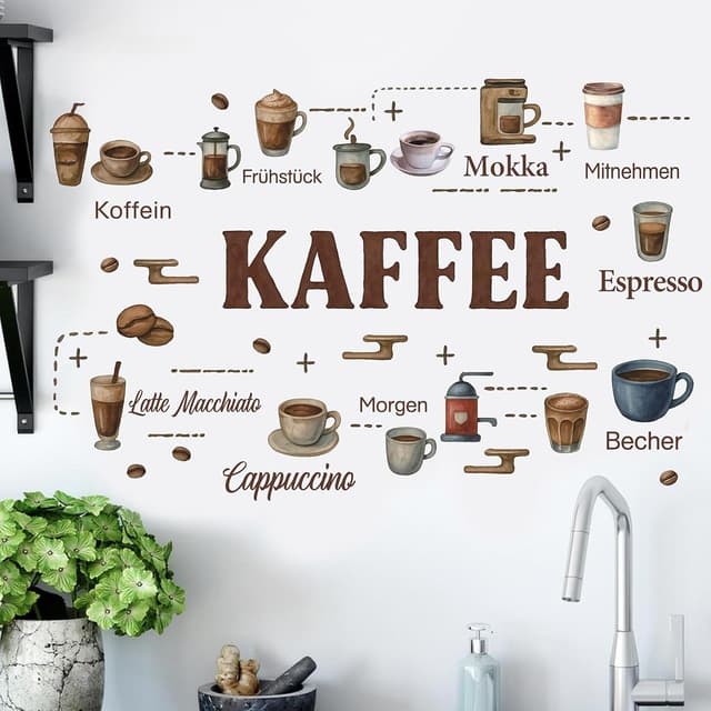 Thumbnail 5 de KAIRNE Kaffee Wandaufkleber 84 x 60 cm