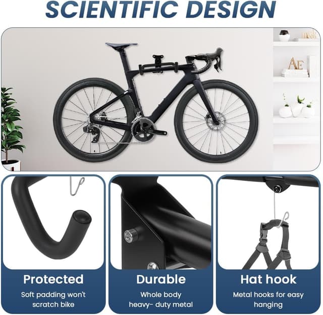 Thumbnail 2 de AOOSA Supporto da Parete per Bicicletta 30 kg