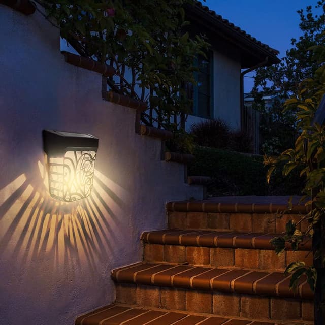 Detalle de Chipark Solar Fence Lights – IP65 Solar Wall Lights (6 Pack, Warm White)