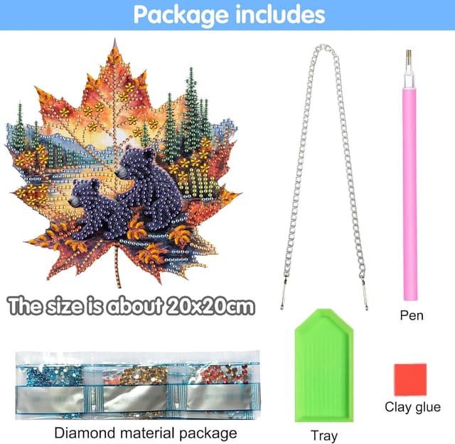 Detalle de Reofrey Hanging Diamond Art Kit (20x20cm) – acrylic diamond painting suncatcher pendant