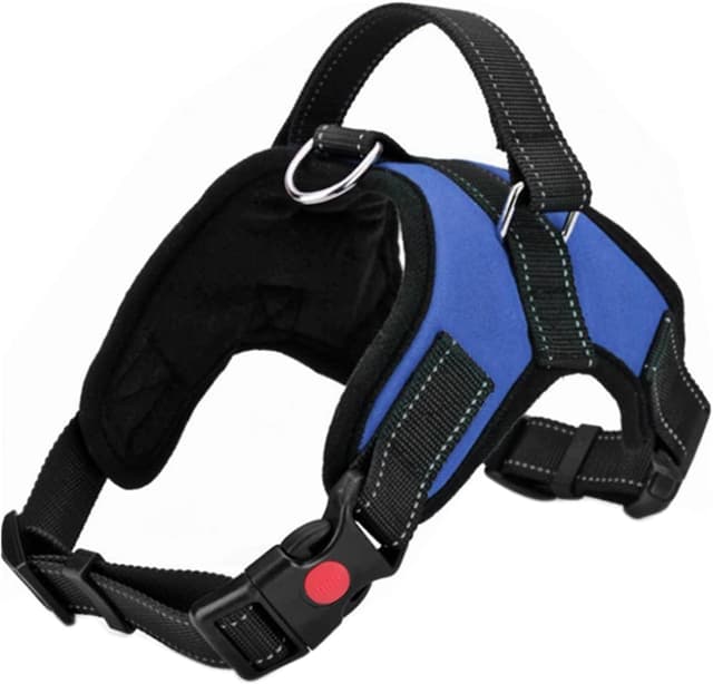 Detalle de FYY No Pull Dog Harness (L-Blue) with Breathable Mesh, Reflective Strips & Sturdy Handle