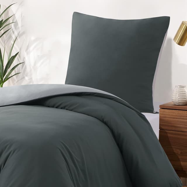 Detalle de Aisbo Bettwäsche 155x220 2teilig Anthrazit Grau