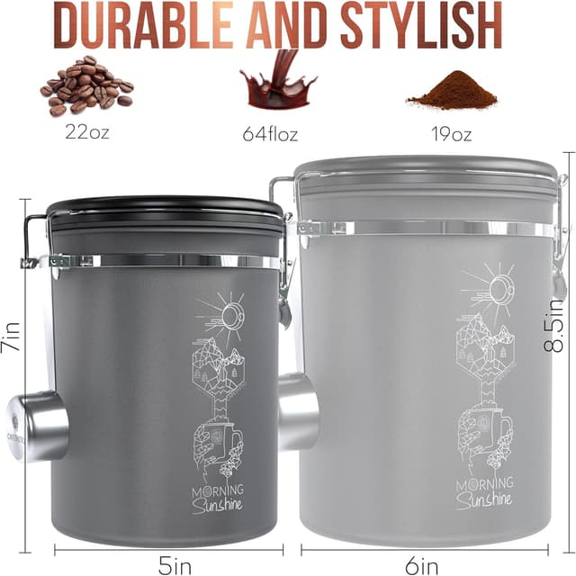Detalle 2 de CafetastiQ 22oz Airtight Coffee Canister