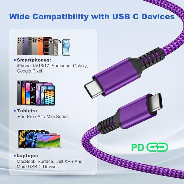 Thumbnail 6 de BASESAILOR 10FT 60W USB C cable for iPhone