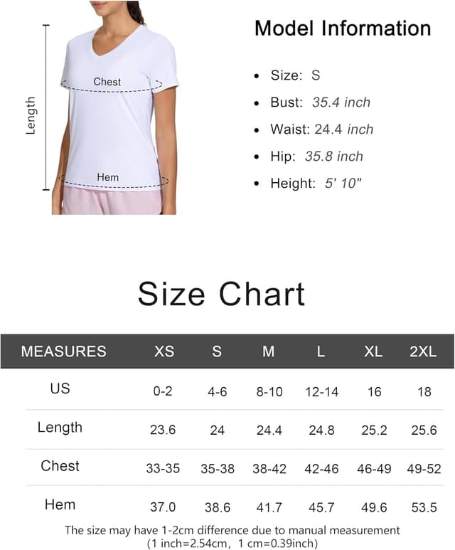 Thumbnail 6 de THE GYM PEOPLE Camicie da allenamento da donna con scollo a V e maniche corte traspiranti (base per yoga)