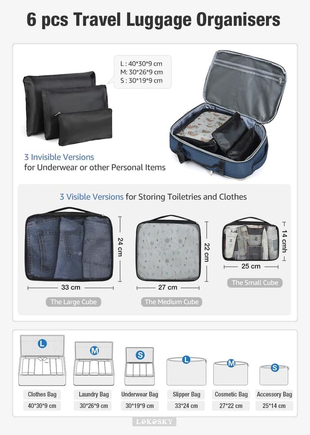 Detalle 2 de Lekesky Travel Backpack Cabin Size (17-inch laptop) – 30L waterproof carry-on rucksack