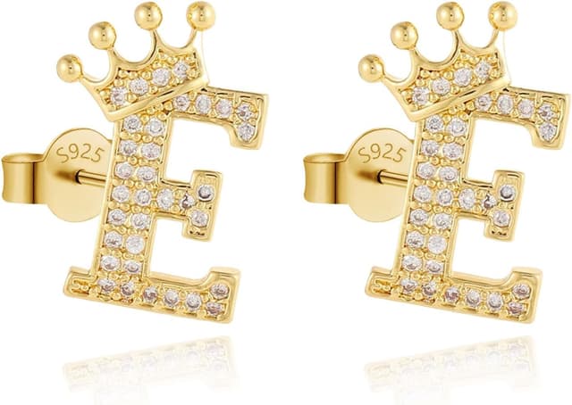 Detalle de Goldene Ohrstecker mit Buchstabe A, 0,43 Zoll