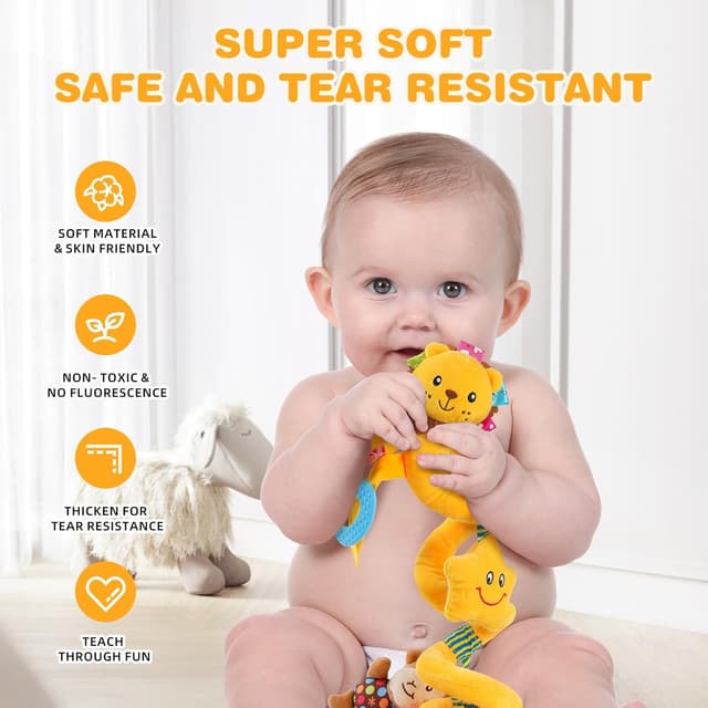 Detalle de Jollybaby Crib Stroller Car Seat Toys (Little Lion) for 0–12 Months