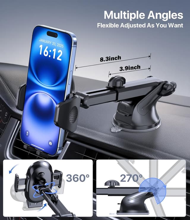 Detalle 2 de Miracase 2025 Car Phone Holder 360° rotatable