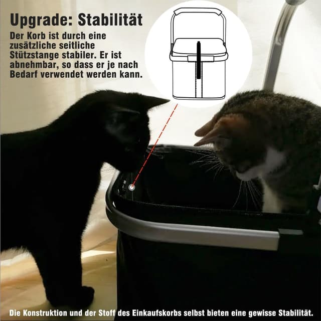 Thumbnail 6 de Diurwur 30L faltbarer Einkaufskorb mit gepolsterten Griffen und Fronttasche