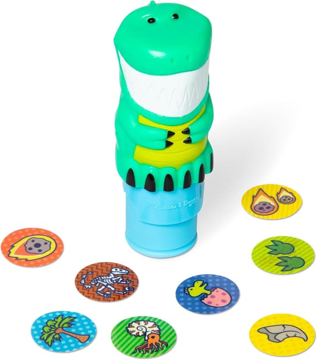 Detalle de Melissa & Doug Sticker WOW! Pacchetto Dinosauri con timbratore, blocco attività e 500 adesivi