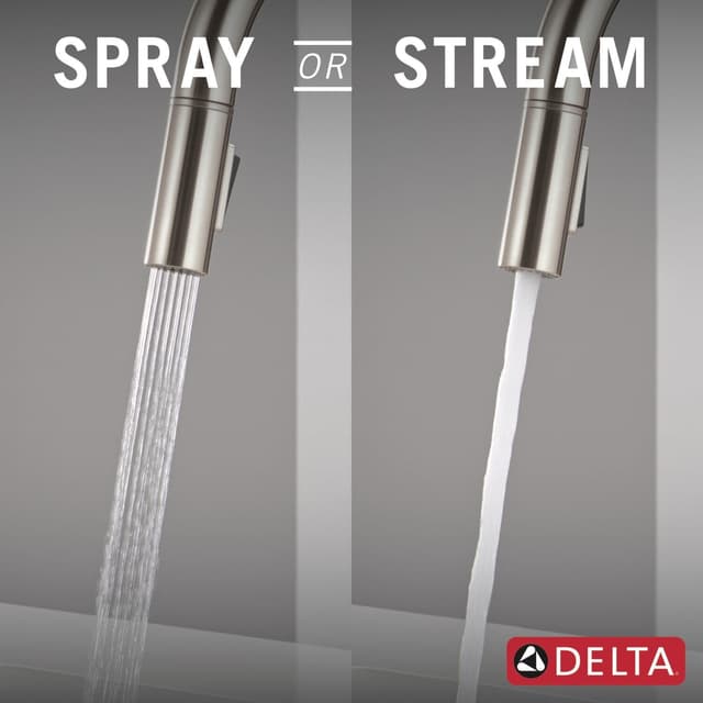 Detalle de Delta Faucet Nicoli Kitchen Faucet with Pull Down Sprayer, Brushed Nickel (19867LF-SS)