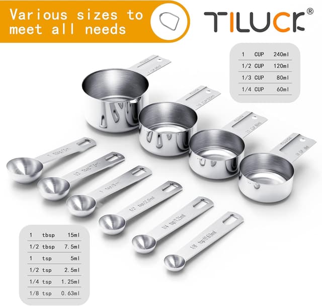 Thumbnail 1 de TILUCK Measuring Cups & Spoons 10pc 🍽
