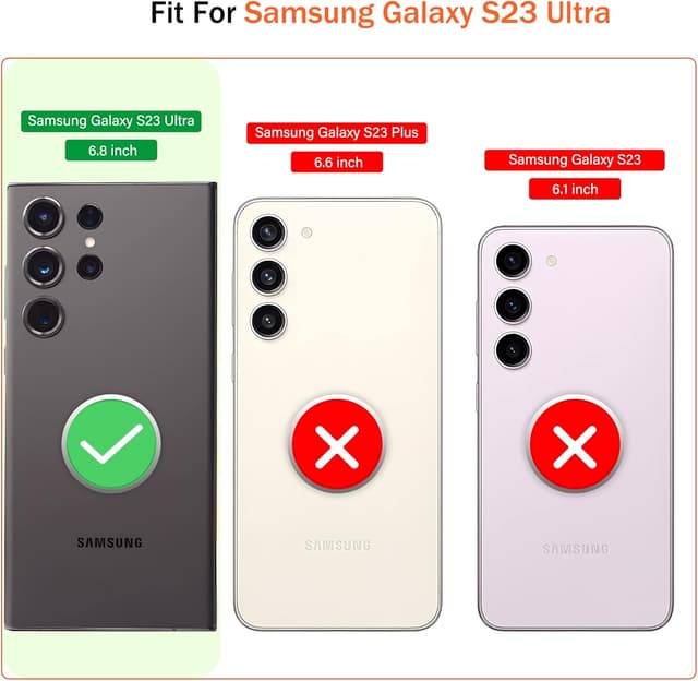 Detalle de Jshru shockproof case for Samsung Galaxy S23 Ultra 5G with sliding camera cover and ring kickstand (Black)