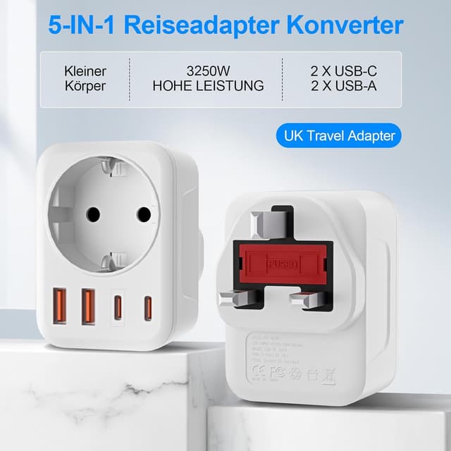 Detalle 2 de UK Reiseadapter Typ G mit 3750W đ