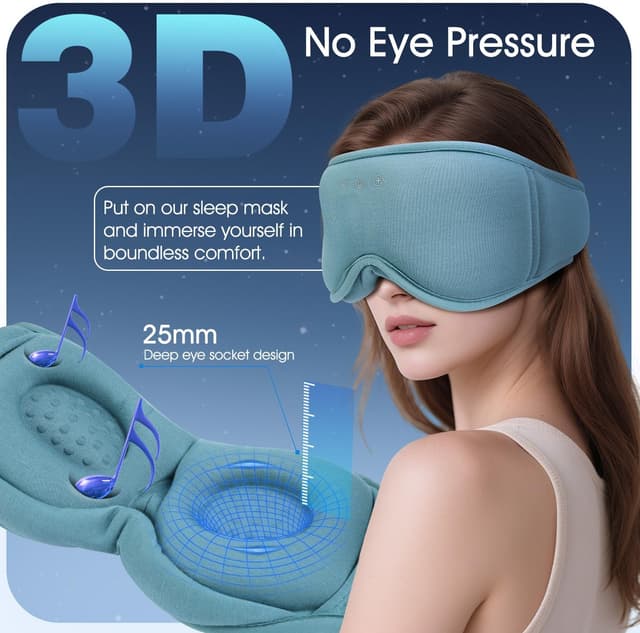 Detalle 2 de LC-dolida Bluetooth Schlafmaske mit 15 Std