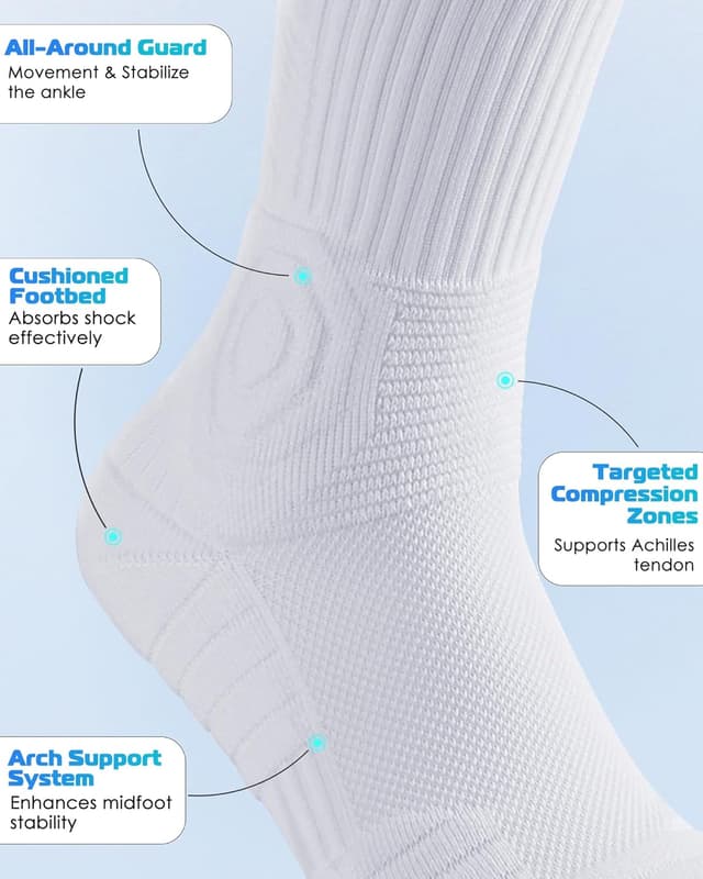 Detalle 2 de Findway 3 Pairs Compression Running Socks (Moisture-wicking, Anti-blister, Cushioned) for Men & Women