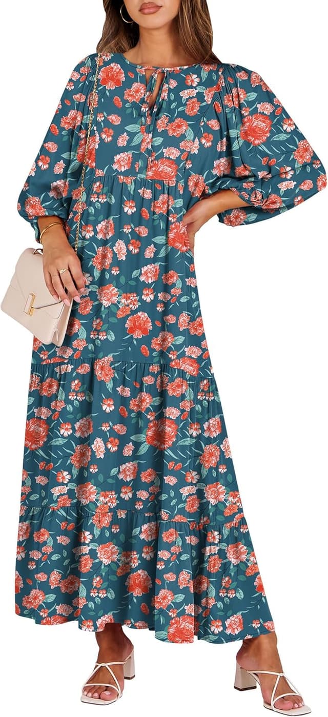Detalle de ANRABESS 2026 Boho Maxi Dress S‑XXL