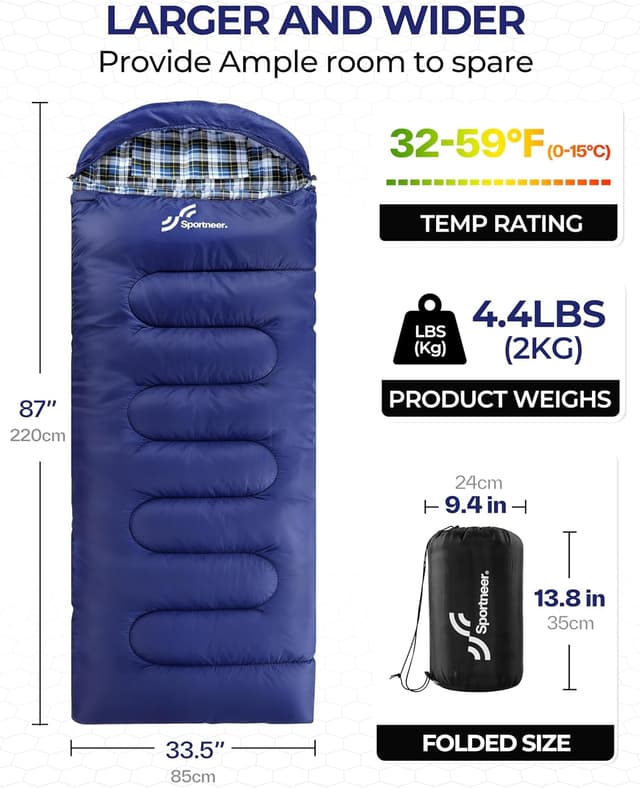 Thumbnail 1 de Sportneer Flanella Sacco a Pelo 220 x 85 cm