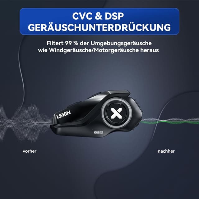 Thumbnail 6 de LEXIN G2P Motorrad Bluetooth Headset 1000m