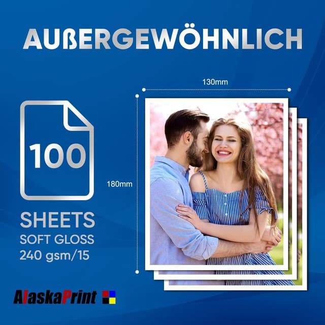Detalle de 100 Blatt Fotopapier 13x18 glänzend (240 g/m²) für Tintenstrahldrucker