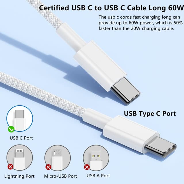 Detalle 2 de USB C to C Charger Cable 10ft