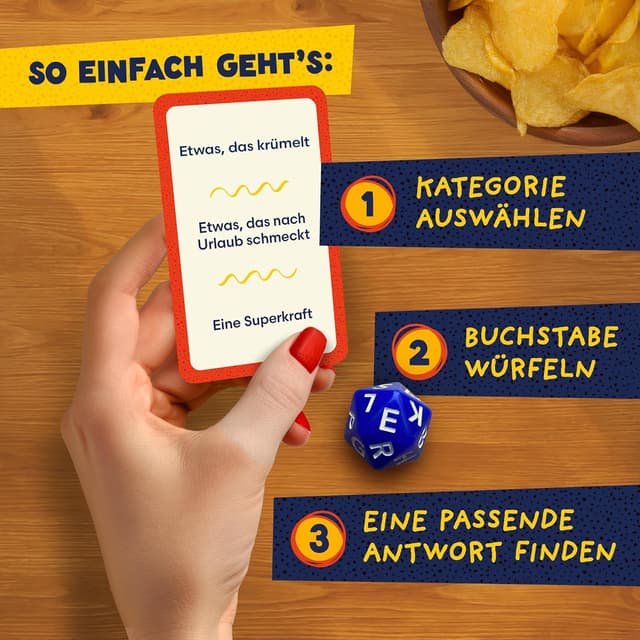 Detalle de WORDSTER – Das Buchstaben-Duell: Stadt Land Fluss Kartenspiel für 2 bis 8 Personen ab 10 Jahren